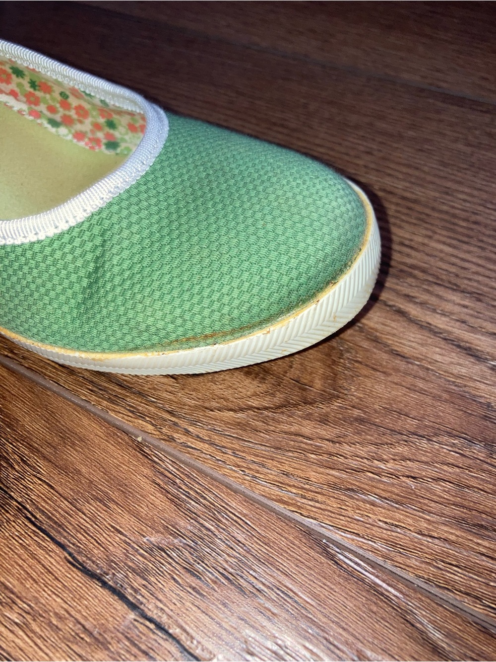 Keds Mint Green Floral Wedge shoe 70s style size 9.5 - Picture 6 of 7